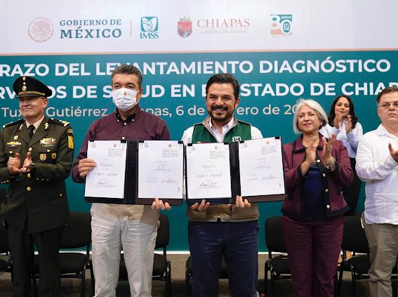 Zoé Robledo y el Gobernador Rutilio Escandón dan banderazo del levantamiento diagnóstico de los Servicios de Salud en el estado