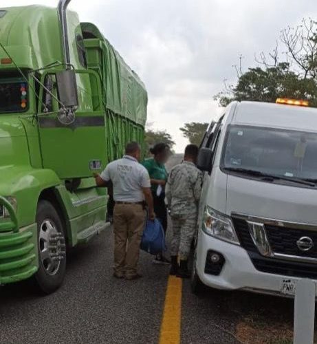 Localiza INM a 123 personas migrantes en un camión torton en Pijijiapan