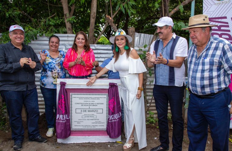 INAUGURA ROSY URBINA OBRA DE RED DE AGUA ENTUBADA EN COLONIA 3 DE MARZO