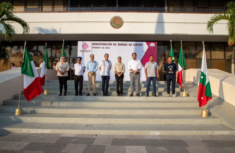 SE REALIZA DEMOSTRACIÓN DE BANDAS DE GUERRA EN PARQUE CENTRAL MIGUEL HIDALGO