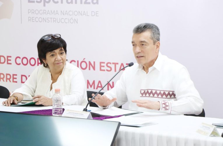 Rutilio Escandón y Edna Vega encabezan reunión para cierre del Programa Nacional de Reconstrucción
